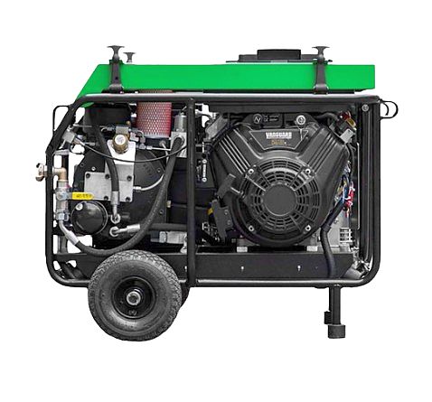 vue de coté compresseur de chantier pour le sablage