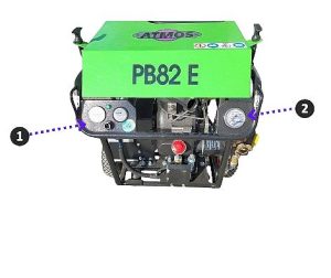 détails face avant compresseur 1400 litres par minutes marque atmos pb82e6