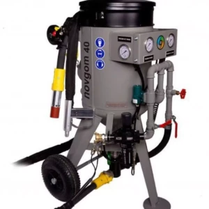 location aérogomeuse Novgom 40 avec ces accessoires pour sablage chalet valais