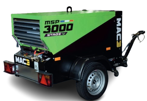 compresseur de chantier remorquable-débit 2900 litres par minutes pour utilisation avec outils pneumatiques