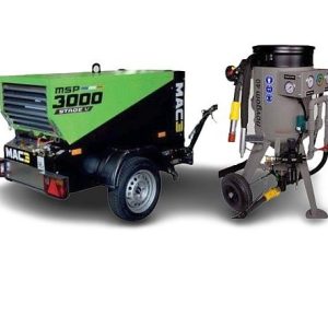 aerogommeuse pneumatique avec compresseur mobile de chantier de 2900 litres de débit d'air