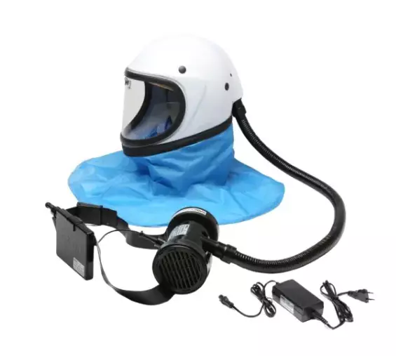 casque de sablage ventilé autonome avec filtre